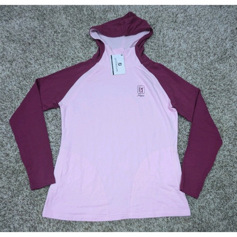 NEW Footjoy Color Block Hoodie Sweater Women's Small Pink Golf TPC Sawgrass